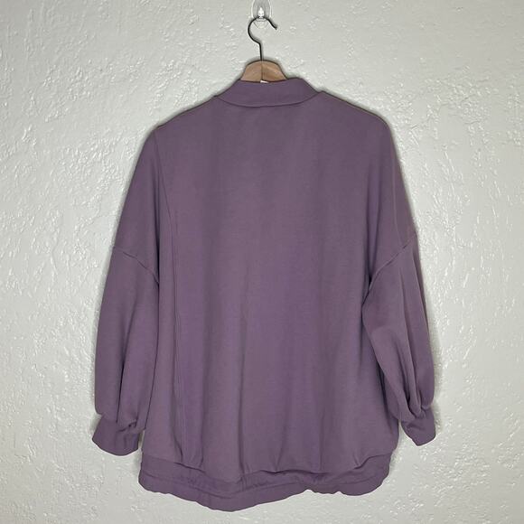Nap Loungewear Women's Purple Drawstring Hem Cotton Sweatshirt Size Large NWT - Picture 2 of 8